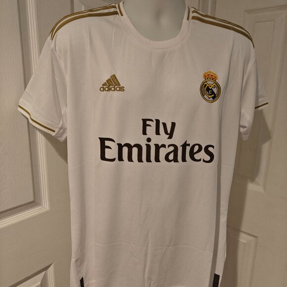 Adidas Real Madrid 2019/2020 Home Jersey White/Gold Men's Sizes M and L Soccer - Picture 4 of 14